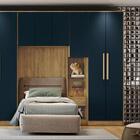 Guarda-roupa 2 Portas 2 Gavetas Kappesberg Adapt Nogueira/azu