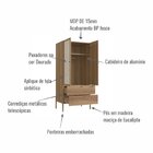 Guarda-roupa 2 Portas 2 Gavetas Palhinha Pé Madeira Oslo Hano