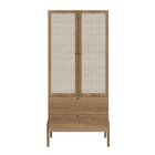 Guarda-roupa 2 Portas 2 Gavetas Palhinha Pé Madeira Oslo Hano