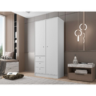 Guarda-roupa 2 Portas 3 Gavetas Módulo Ideale Quarto - Branco