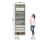 Guarda Roupa 2 Portas 3 Gavetas Seletto Areia Hp/jequitiba