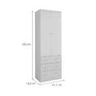 Guarda Roupa 2 Portas 3 Gavetas Smim Peroba