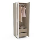 Guarda Roupa 2 Portas 3d 2 Gavetas Fox Mdp Politorno Legno/br
