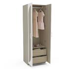 Guarda Roupa 2 Portas 3d 2 Gavetas Fox Mdp Politorno Legno/br