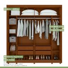 Guarda-roupa 2 Portas 4 Gavetas 100% Mdf Nix Com Pés Frassino