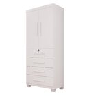 Guarda-roupa 2 Portas 4 Gavetas Ilhéus Espresso Móveis Branco