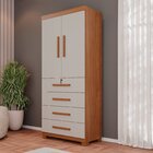 Guarda-roupa 2 Portas 4 Gavetas Ilhéus Espresso Móveis Cinamo