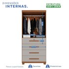 Guarda-roupa 2 Portas 4 Gavetas Ilhéus Espresso Móveis Cinamo