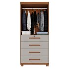 Guarda-roupa 2 Portas 4 Gavetas Ilhéus Espresso Móveis Cinamo
