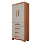 Guarda-roupa 2 Portas 4 Gavetas Ilhéus Espresso Móveis Cinamo