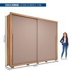 Guarda Roupa 2 Portas 4 Gavetas Suburban Gold Buriti/fendi