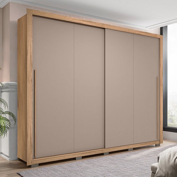 Guarda Roupa 2 Portas 4 Gavetas Suburban Gold Buriti/fendi