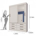 Guarda-roupa 2 Portas 6 Gavetas Chicago Tcil Móveis Branco