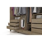 Guarda Roupa 2 Portas 6 Gavetas Espelhado Cerrado  Amêndoa