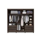 Guarda Roupa 2 Portas 6 Gavetas Espelhado Cerrado  Cedro/off