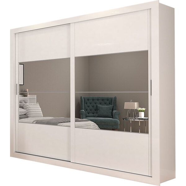 Guarda Roupa 2 Portas Branco Docelar Ipanema Com Espelho