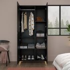 Guarda-roupa 2 Portas Com Cabide Puma Preto