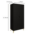 Guarda-roupa 2 Portas Com Cabide Puma Preto