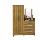 Guarda Roupa 2 Portas Com Comoda Line Canela - Vila Rica