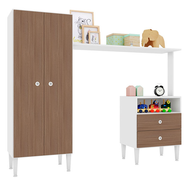 Guarda-Roupa 2 portas com Escrivaninha Meu Fofinho – Art In M