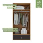 Guarda Roupa 2 Portas Com Espelho 1 Gaveta Valencia Móveis Lo