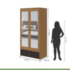 Guarda Roupa 2 Portas Com Espelho 1 Gaveta Valencia Móveis Lo