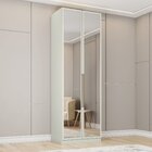 Guarda Roupa 2 Portas Com Espelho 3 Gavetas Seletto Areia Hp