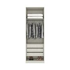 Guarda Roupa 2 Portas Com Espelho 3 Gavetas Seletto Areia Hp/