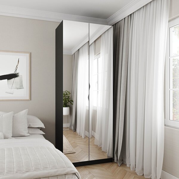 Guarda-roupa 2 Portas Com Espelho Cabideiro 2 Gavetas Hera Ca