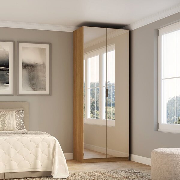 Guarda-roupa 2 Portas Com Espelho E Gavetas Altezza Freijó