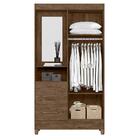 Guarda Roupa 2 Portas Com Espelho Leme Castanho Wood 016331