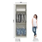 Guarda Roupa 2 Portas Com Espelho Seletto Areia Hp/jequitiba