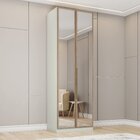 Guarda Roupa 2 Portas Com Espelho Seletto Areia Hp/jequitiba