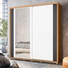 Guarda Roupa 2 Portas Com Espelho Vivvare Nature/titanium/bra