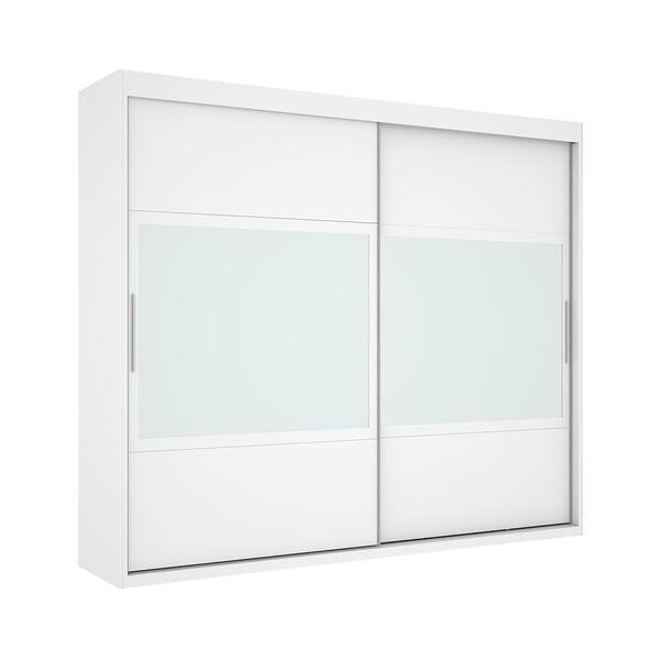 Guarda Roupa 2 Portas Com Espelhos Joinville Branco I Casa K