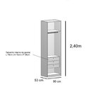 Guarda-roupa 2 Portas Com Gavetas Altezza Branco