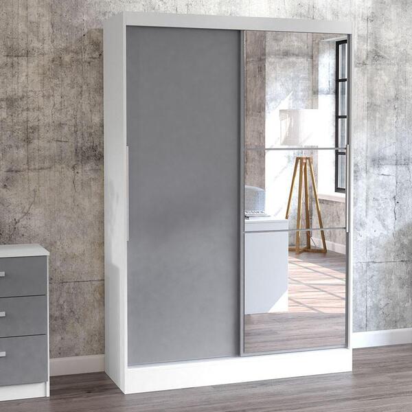 Guarda-roupa 2 Portas De Correr 1 Com Espelho Politorno Lynx