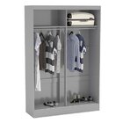 Guarda Roupa 2 Portas De Correr 1 Espelho Lynx Politorno Cinza