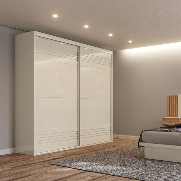 Guarda Roupa 2 Portas De Correr 2 Gavetas 223cm 100% Mdf   Of