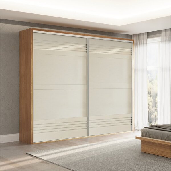 Guarda Roupa 2 Portas De Correr 2 Gavetas 267cm 100% Mdf   Fr