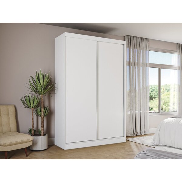 Guarda-roupa 2 Portas De Correr 2 Gavetas Branco