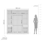 Guarda Roupa 2 Portas De Correr 2 Gavetas Freijó/creme