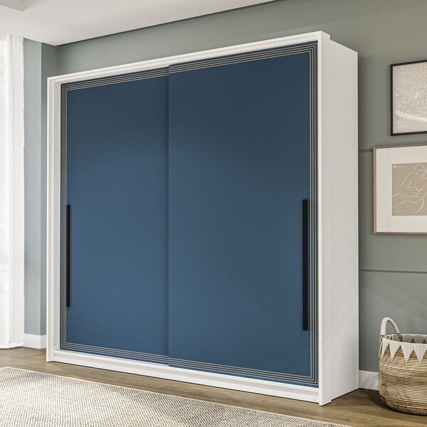 Guarda-roupa 2 Portas De Correr 2 Gavetas Móveis Valência Bra