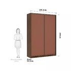 Guarda Roupa 2 Portas De Correr 3 Gavetas 159cm Com Espelho P