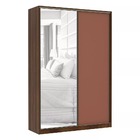 Guarda Roupa 2 Portas De Correr Alumínio Inox Com Espelho 3 G