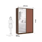 Guarda Roupa 2 Portas De Correr Alumínio Inox Com Espelho 3 G