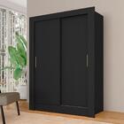 Guarda Roupa 2 Portas De Correr Betina Preto - Móveis Arapong