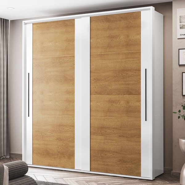 Guarda-roupa 2 Portas De Correr Coimbra Branco/freijó