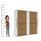 Guarda-roupa 2 Portas De Correr Coimbra Branco/freijó