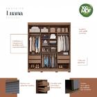 Guarda Roupa 2 Portas De Correr Com Espelho 100% Mdf Luana Pa